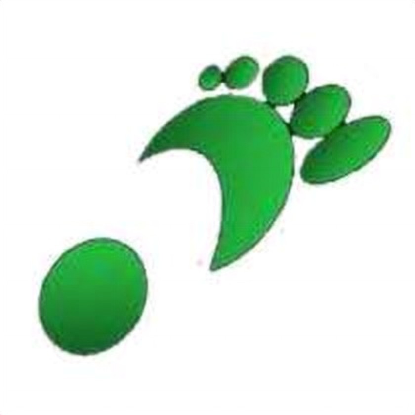 Green footprint symbol for reducing your carbon footprint